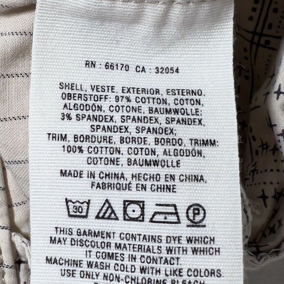 Anthropologie Hei Hei Raye Fold Over Cropped Pants Womens Sz 31 Cream Striped - Picture 10 of 16